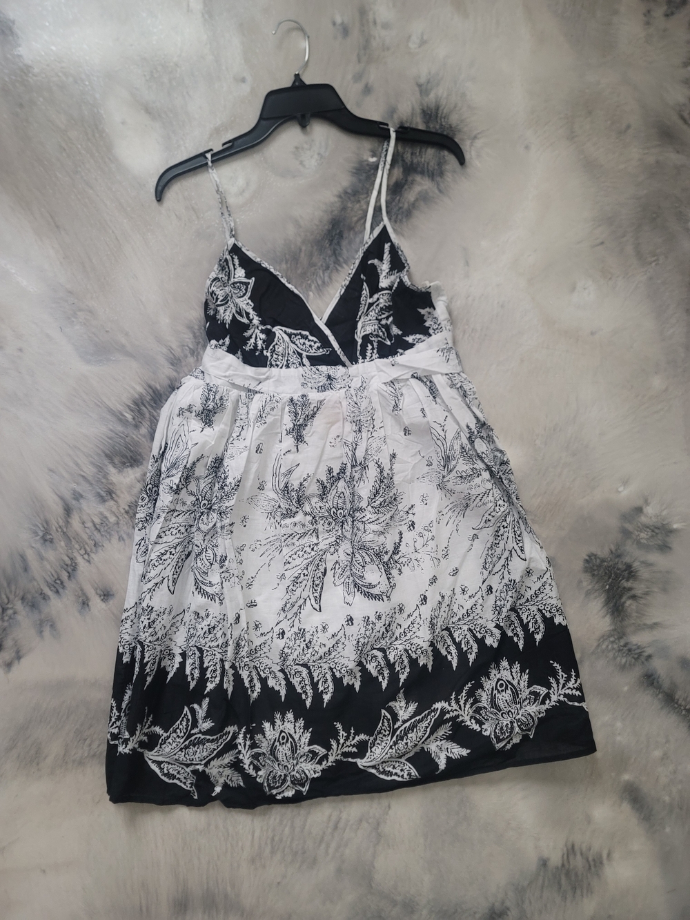She's Cool Black & White Floral Mini Dress